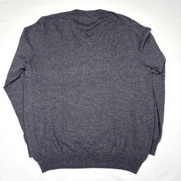 Joseph Abboud Gray 100% Extra Fine Merino Wool V-Neck Pullover Sweater Mens XL - Picture 6 of 6
